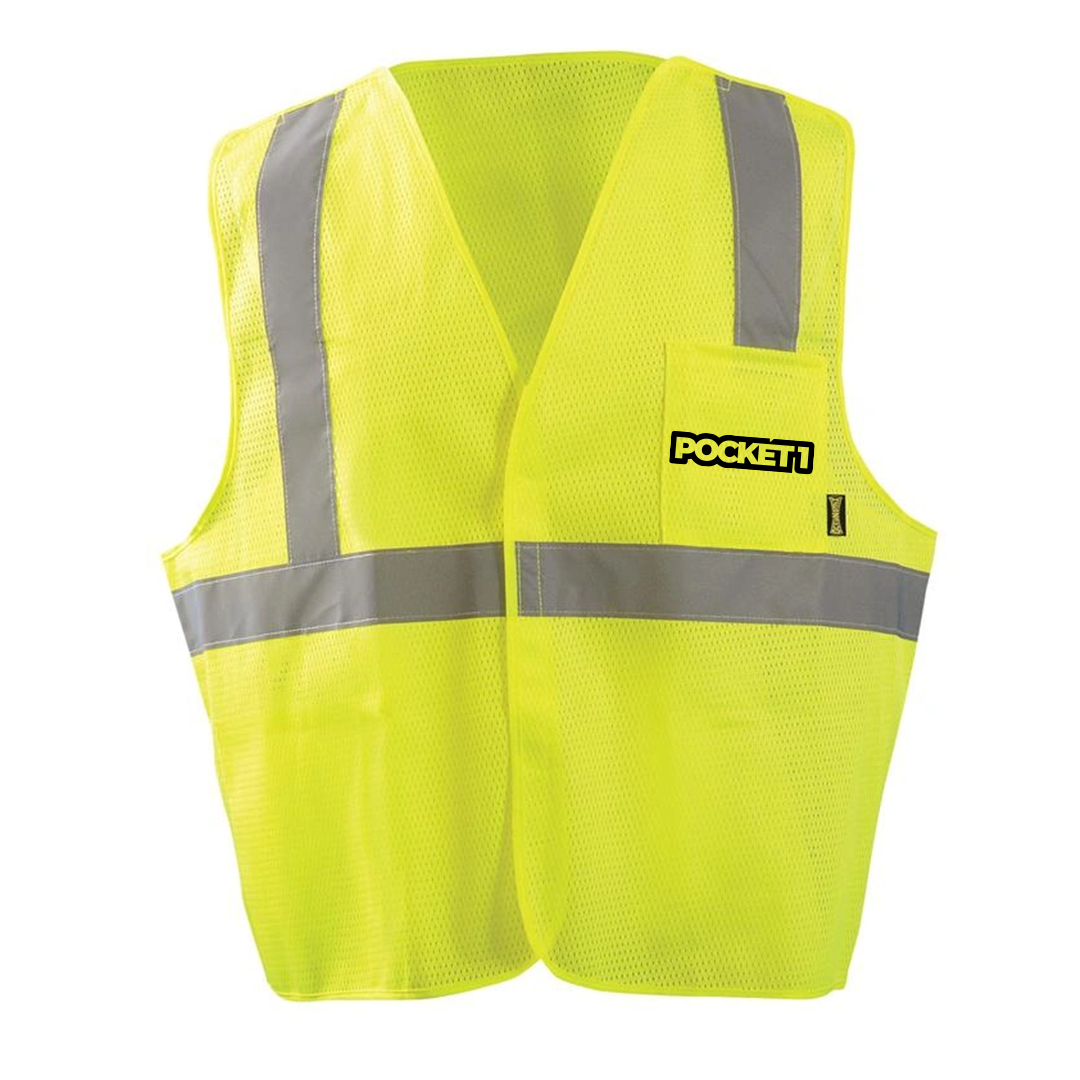 Custom ANSI Class 2 5-Point Breakaway Mesh Safety Vest – Reflective, Zipper, Logo Printing, High-Visibility Orange
