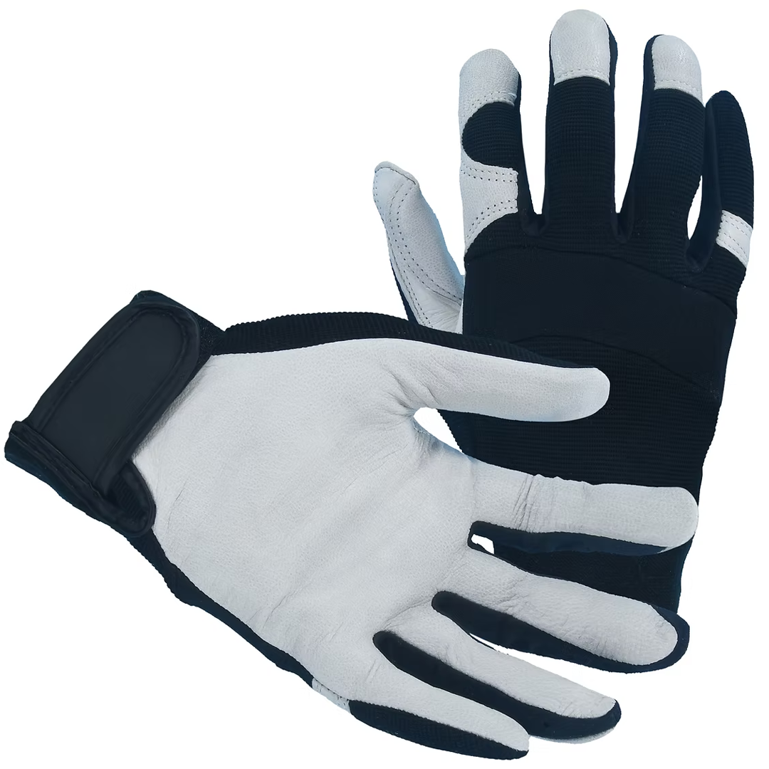 Mechanic's Glove, Goatskin Palm, Spandex Back, Velcro Closure
