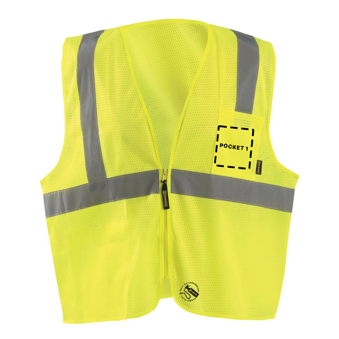 OccuNomix High-Visibility Mesh Zipper Safety Vest – ANSI Class 2, Reflective, Yellow and Orange
