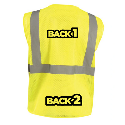 Custom High-Visibility Mesh Zipper Safety Vest – ANSI Class 2, Reflective, Type R, Yellow and Orange