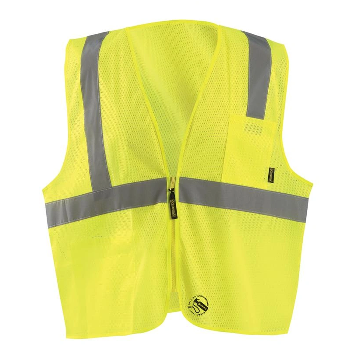 OccuNomix High-Visibility Mesh Zipper Safety Vest – ANSI Class 2, Reflective, Yellow and Orange