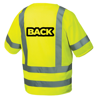 Custom ANSI Class 3 Type R RVZ31 High-Visibility Mesh Safety Vest – Reflective, Zipper Front, 6 Pockets