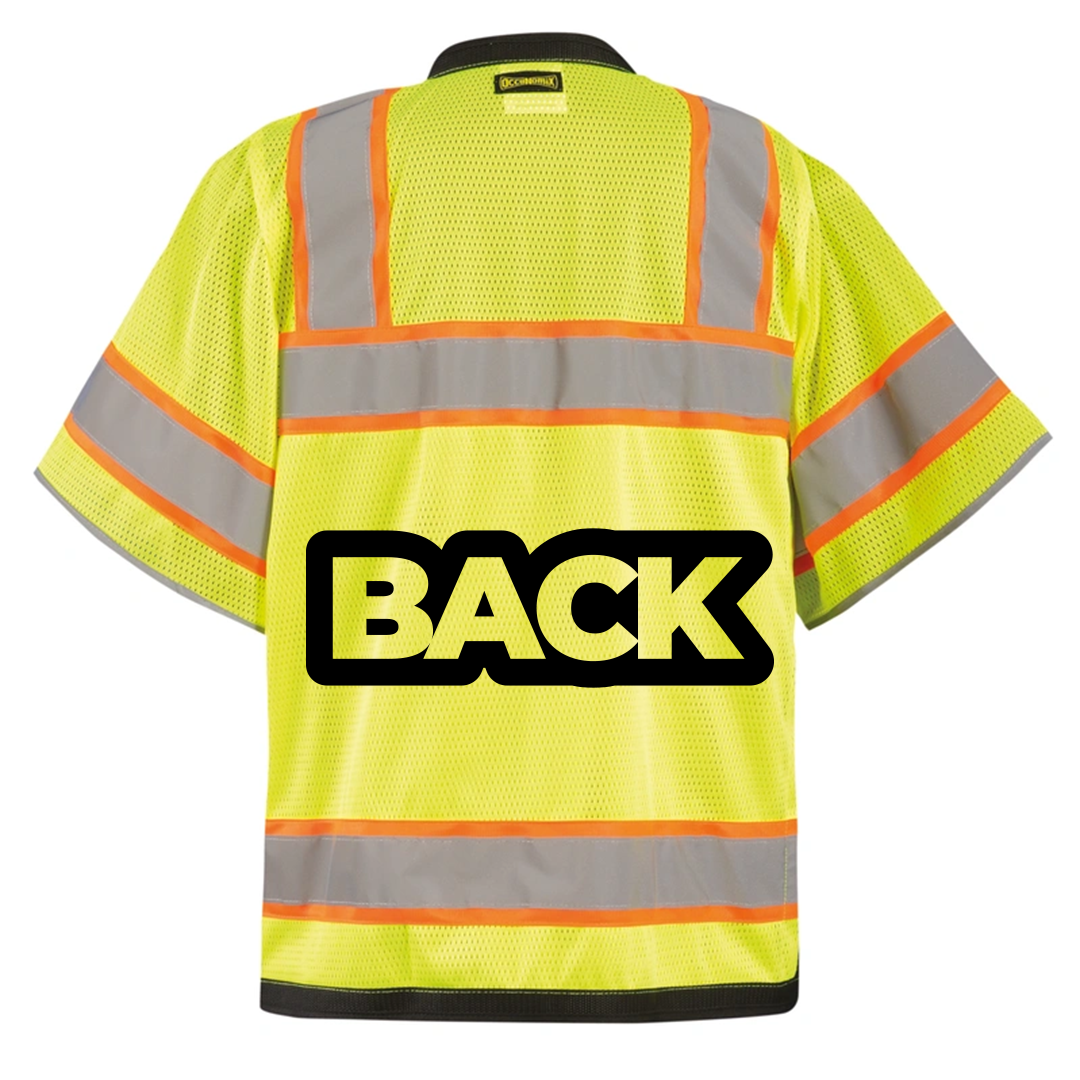Custom ANSI Class 3 Heavy Duty Two-Tone Surveyor Safety Vest – High-Visibility, Reflective, Zipper, 8 Pockets