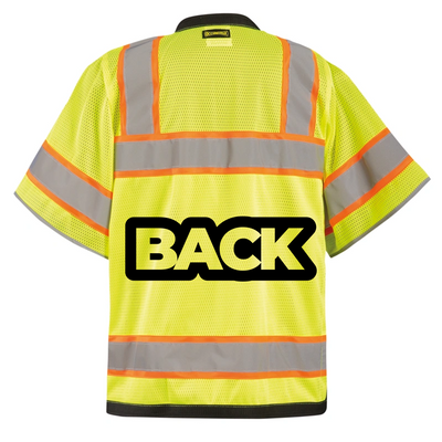 Custom ANSI Class 3 Heavy Duty Two-Tone Surveyor Safety Vest – High-Visibility, Reflective, Zipper, 8 Pockets