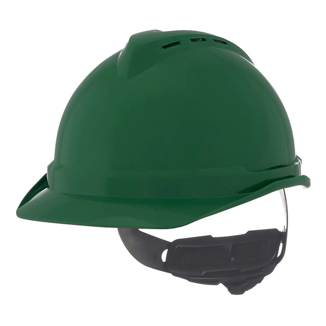 MSA V-Gard 500 Fas-Trac III 4-Point Ratchet Vented Hard Hat