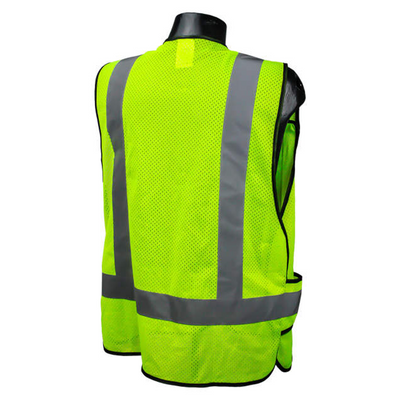 Radians LHV-5-PC-ZR Type R Class 2 Mesh Breakaway Safety Vest – Zipper Closure, Yellow/Lime, Regular Sizing