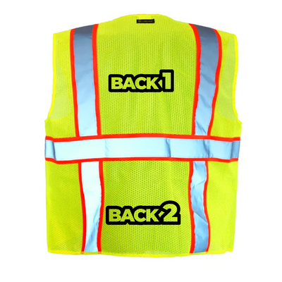 Custom ANSI Class 2 Two-Tone Surveyor Safety Vest – High-Visibility Mesh, Reflective Strips