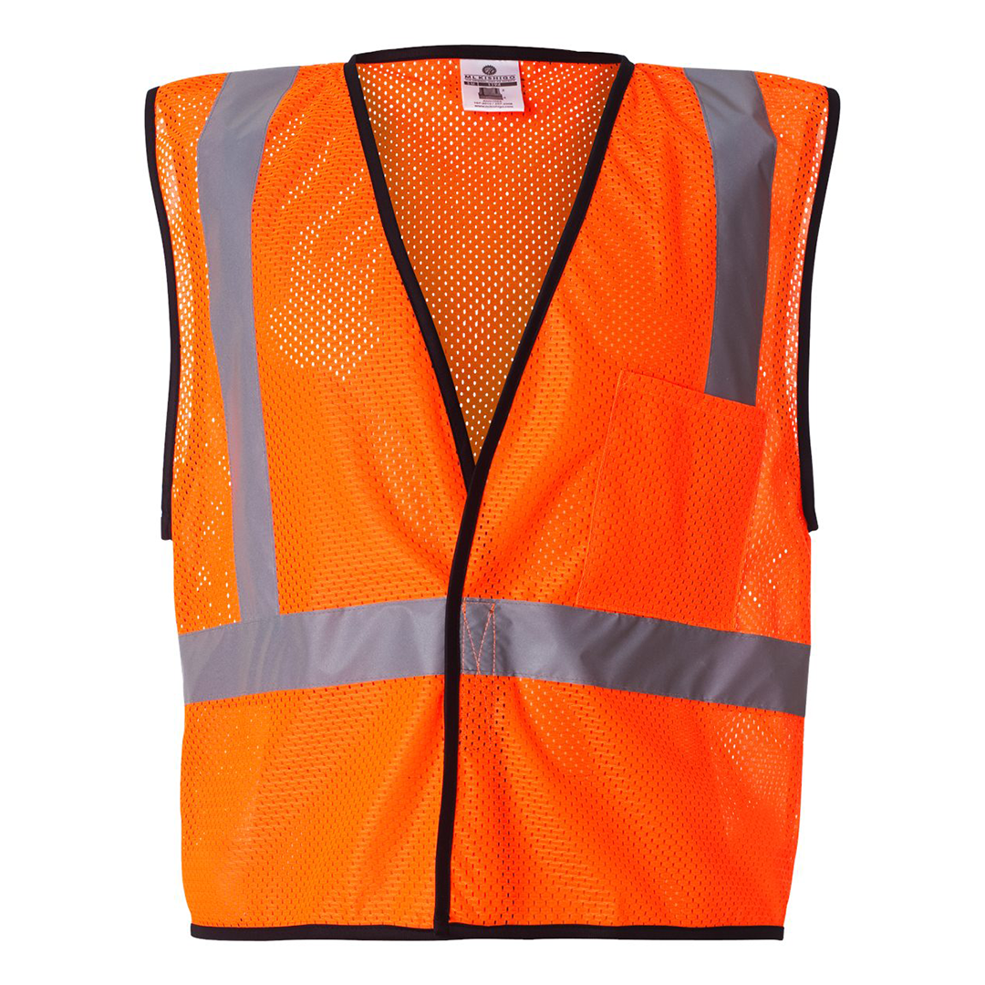 Custom Kishigo ANSI Type R Class 2 Economy Mesh Safety Vest – High-Visibility, Reflective, Hook & Loop Closure, 1 Pocket