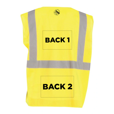 OccuNomix High-Visibility Mesh Zipper Safety Vest – ANSI Class 2, Reflective, Yellow and Orange