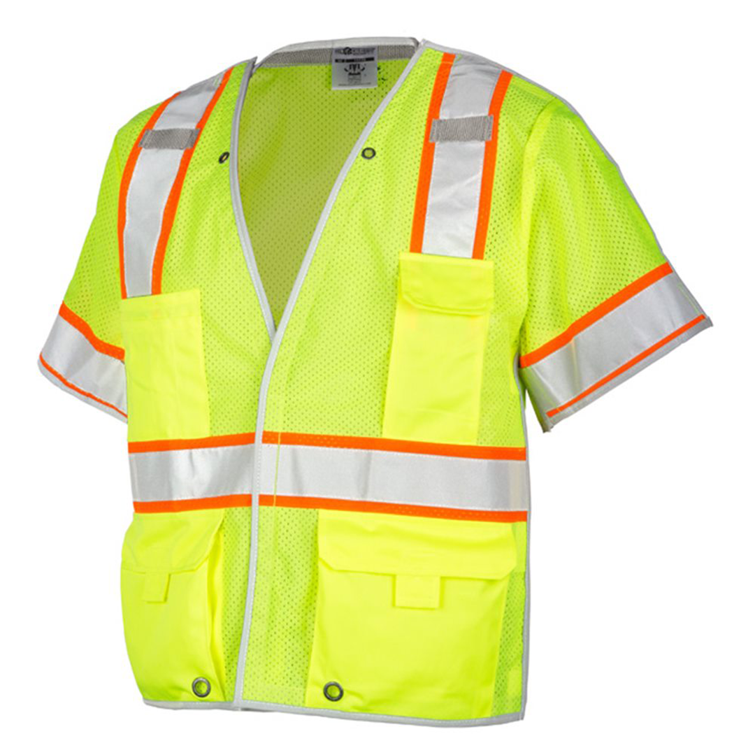 Kishigo ANSI Type R Class 3 Breakaway Safety Vest – High-Visibility, Reflective, 5-Point Breakaway, Zipper Front, Multi-Pocket