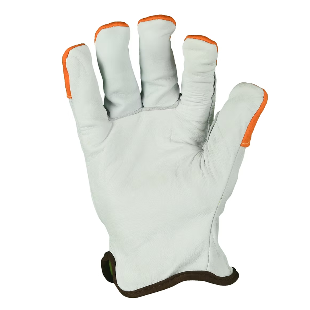 Quality Grade Natural/Orange Goatskin Grain Driver Glove