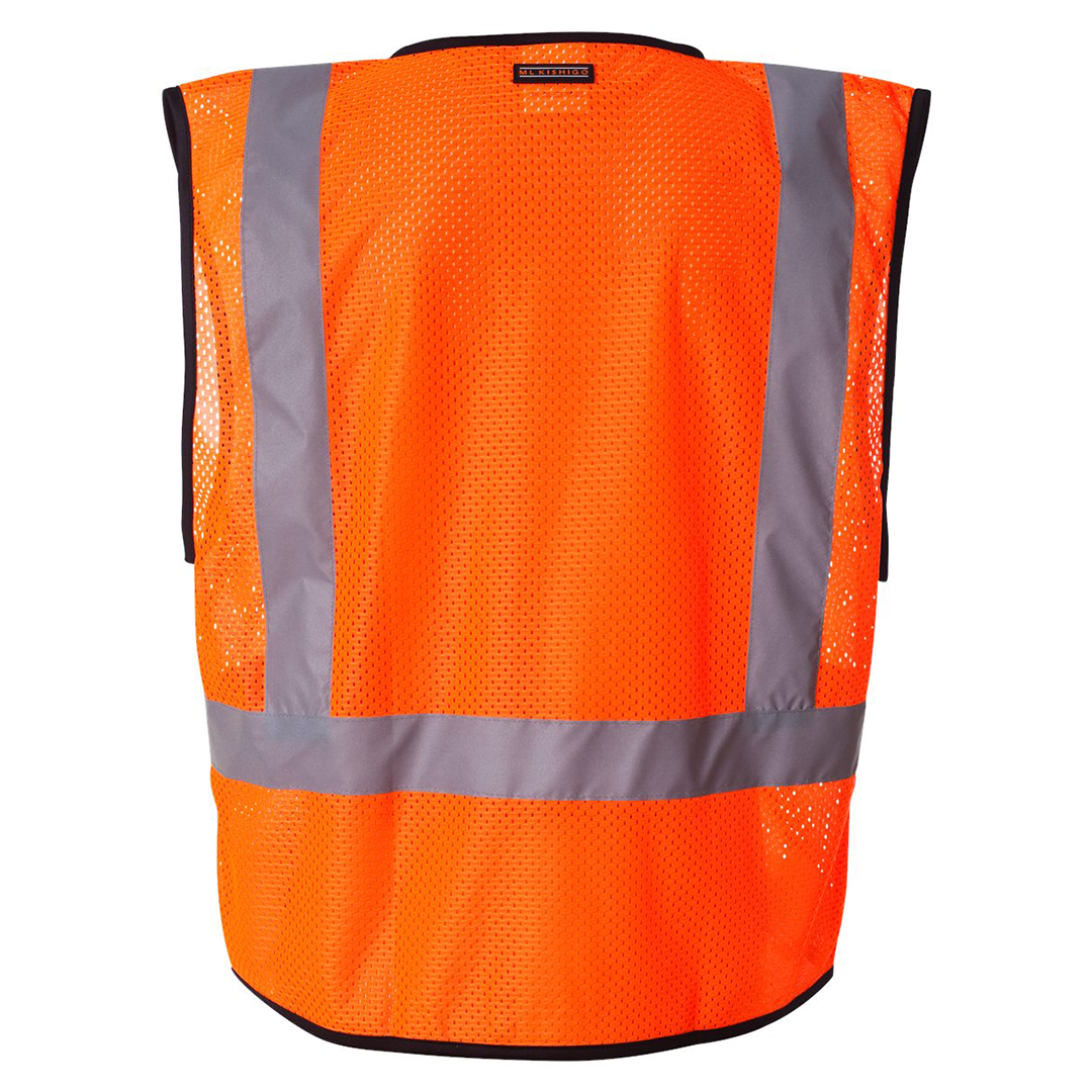 Kishigo ANSI Type R Class 2 Economy Mesh Safety Vest – High-Visibility, Reflective, Hook & Loop Closure, 1 Pocket