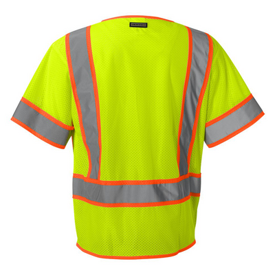 Kishigo ANSI Type R Class 2 Mesh Safety Vest – High-Visibility, Reflective, Zipper Front, 6 Pockets