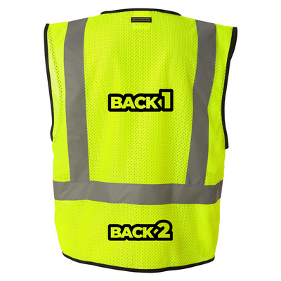 Custom Kishigo ANSI Type R Class 2 Economy Mesh Safety Vest – High-Visibility, Reflective, Hook & Loop Closure, 1 Pocket