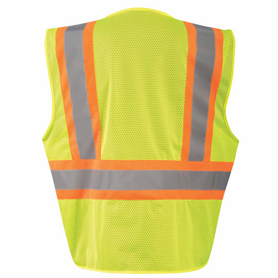 OccuNomix ANSI Class 2, Type R Mesh Safety Vest – Zipper, 3 Pockets, Reflective