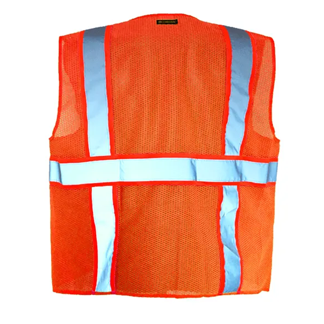 OccuNomix ANSI Class 2 Two-Tone Surveyor Safety Vest – High-Visibility Mesh, Reflective Strips, 3 pockets