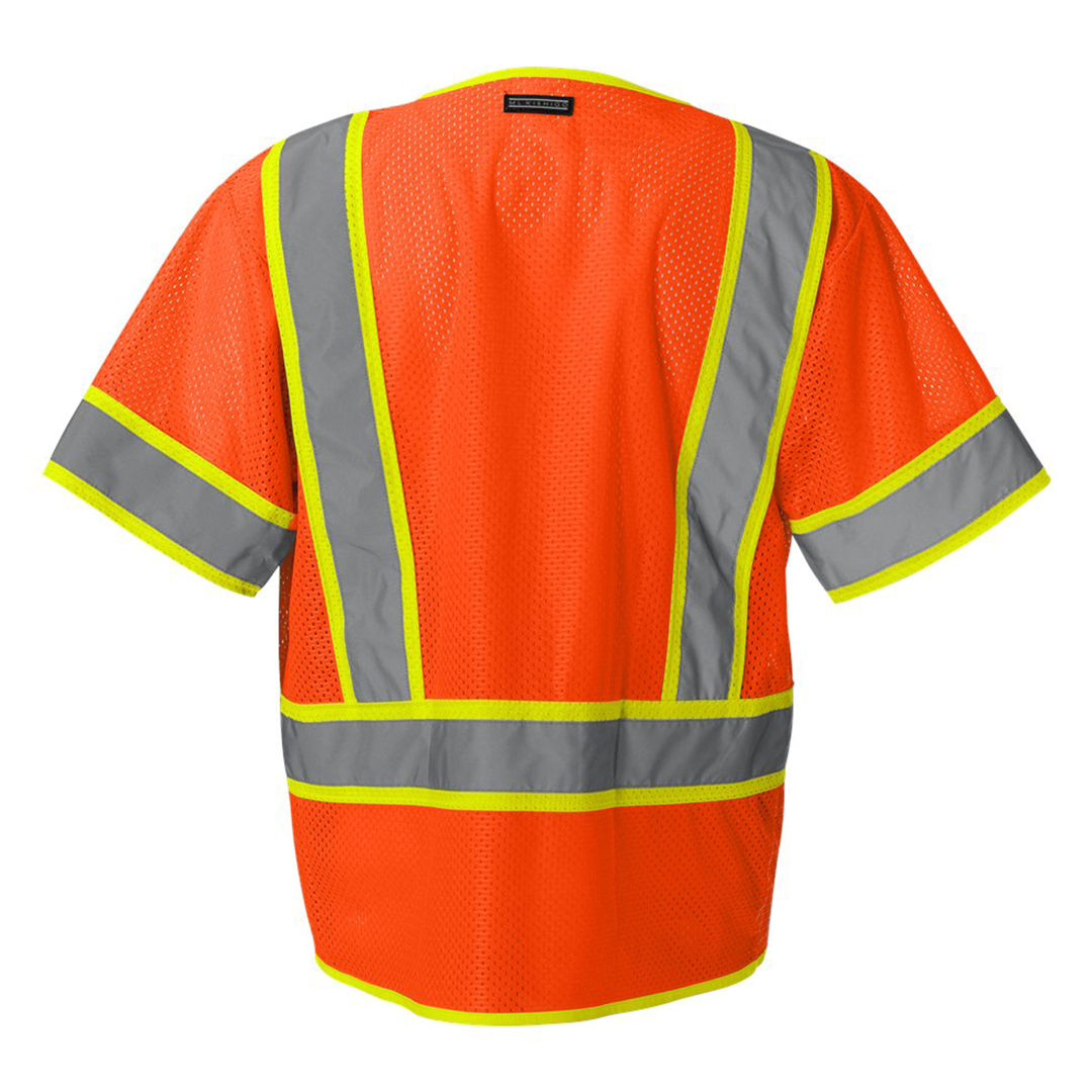Custom Kishigo ANSI Type R Class 2 Mesh Safety Vest – High-Visibility, Reflective, Zipper Front, 6 Pockets
