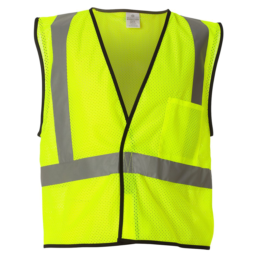 Kishigo ANSI Type R Class 2 Economy Mesh Safety Vest – High-Visibility, Reflective, Hook & Loop Closure, 1 Pocket