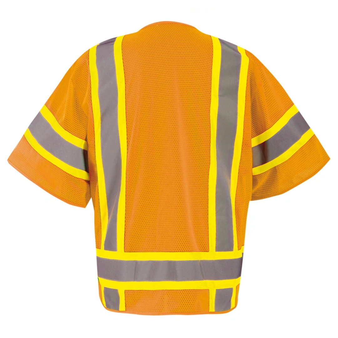Custom ANSI Class 3 Two-Tone Mesh Surveyor Vest – High-Visibility, Reflective, Zipper, 8 Pockets