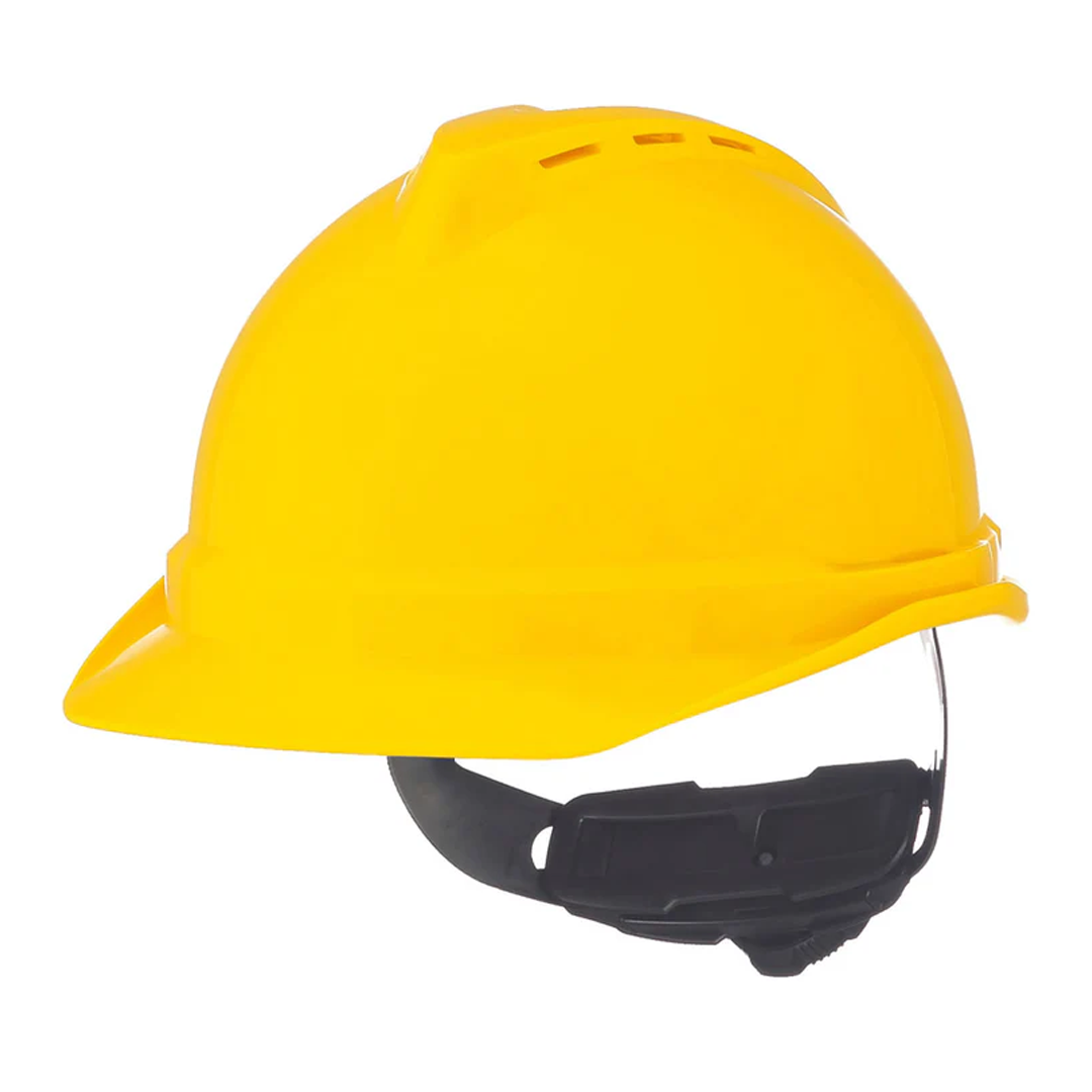 MSA V-Gard 500 Fas-Trac III 4-Point Ratchet Vented Hard Hat