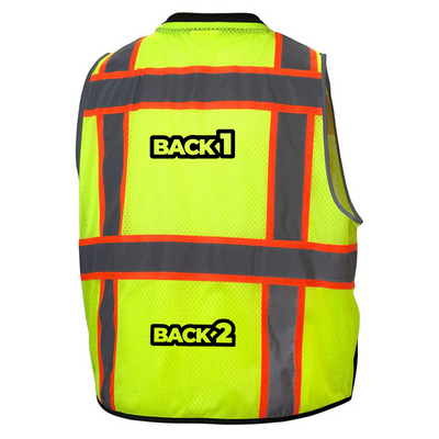 Custom Pyramex RVZ44B Type R Class 2 Hi-Vis Two-Tone Black Bottom Mesh Safety Vest
