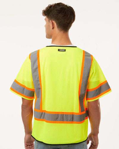 Kishigo Class 3 Type R High-Visibility Mesh Safety Vest – ANSI Compliant, Reflective Stripes, Single Pocket