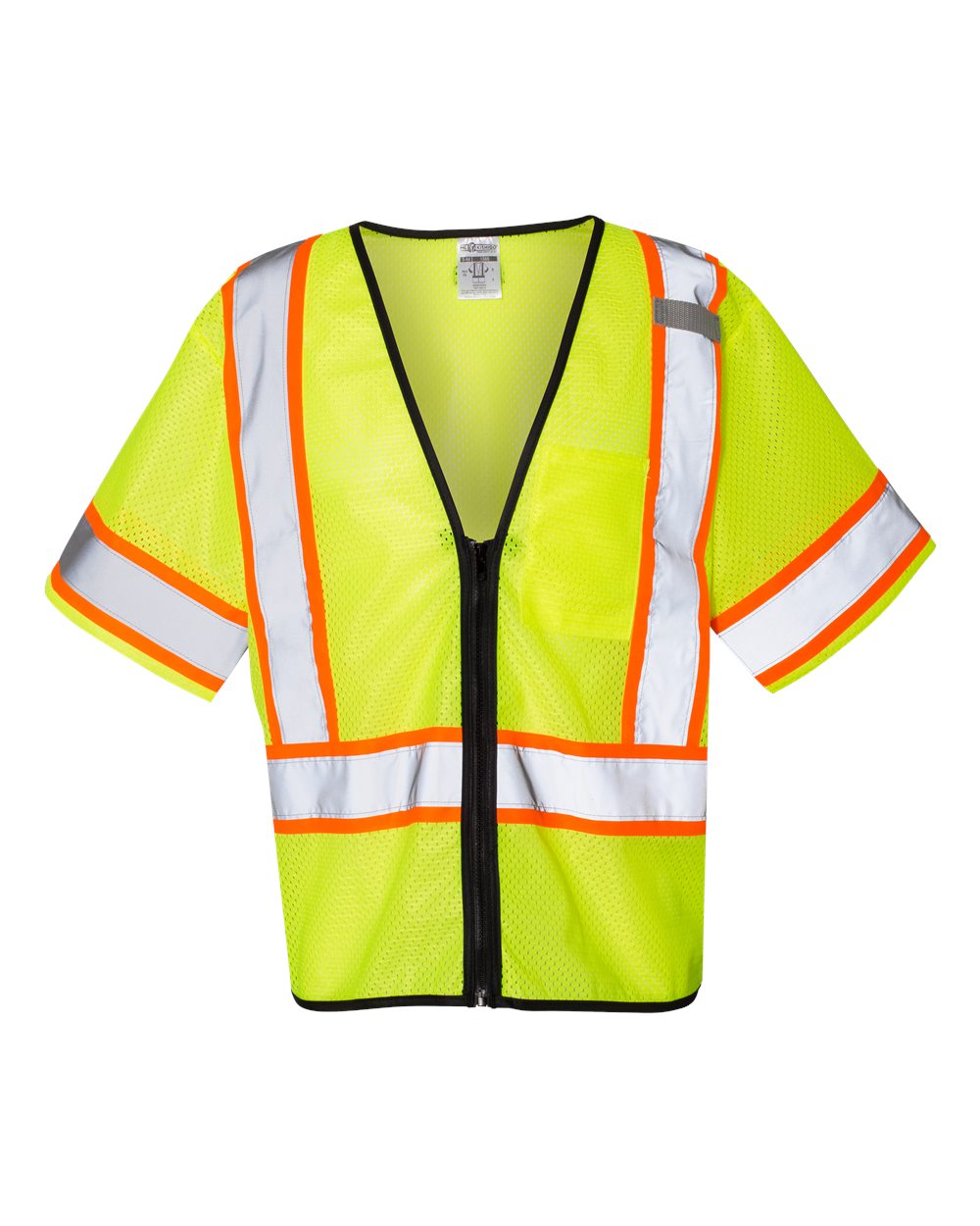 Kishigo Class 3 Type R High-Visibility Mesh Safety Vest – ANSI Compliant, Reflective Stripes, Single Pocket