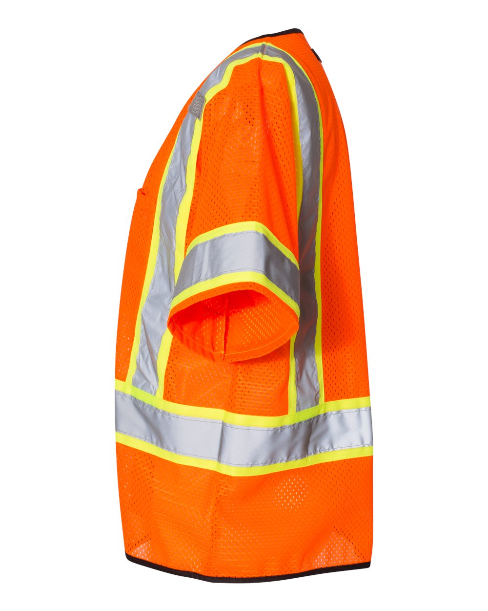 Kishigo Class 3 Type R High-Visibility Mesh Safety Vest – ANSI Compliant, Reflective Stripes, Single Pocket
