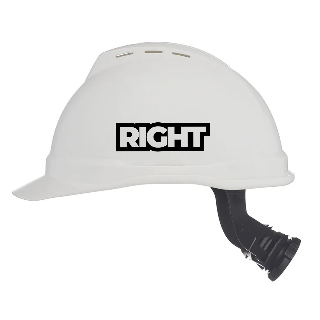 Custom MSA V-Gard 500 Fas-Trac III 4-Point Ratchet Vented Hard Hat