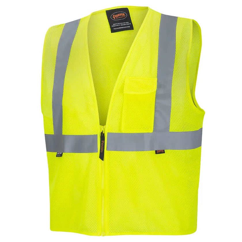 Zip-Up Safety Vest - Hi-Vis Yellow/Green - V1060360U