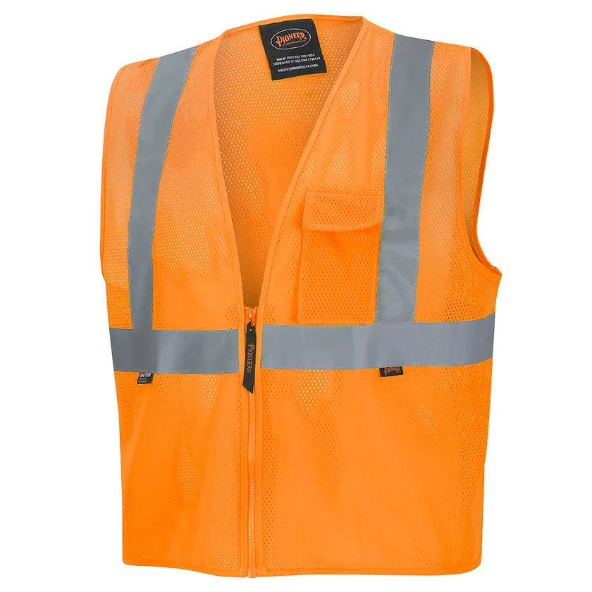 Zip-Up Safety Vest - Hi-Vis Yellow/Green - V1060360U