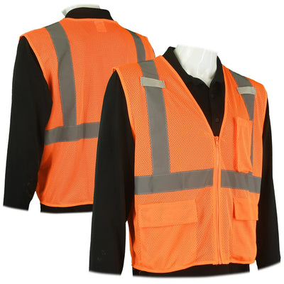 Hi-Vis Safety Vest, ANSI/ISEA 107-2020 Type R, Yellow Mesh, Reflective Trim