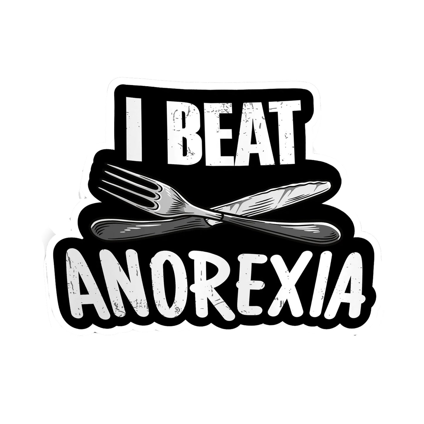 I Beat Anorexia - Hard Hat Decal