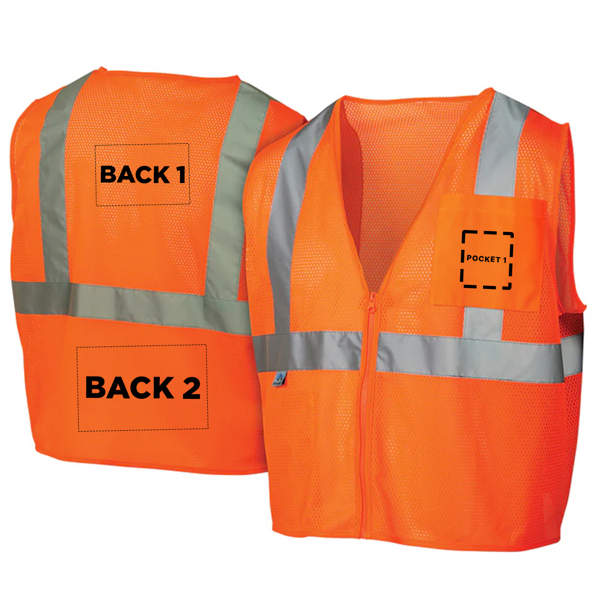 Pyramex RVZ2110 Type R Class 2 Mesh Safety Vest with Pocket - Yellow/Lime