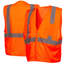 Pyramex RVZ2110CP Type R Class 2 Mesh Custom Safety Vest with Clear Pocket - Yellow/Lime