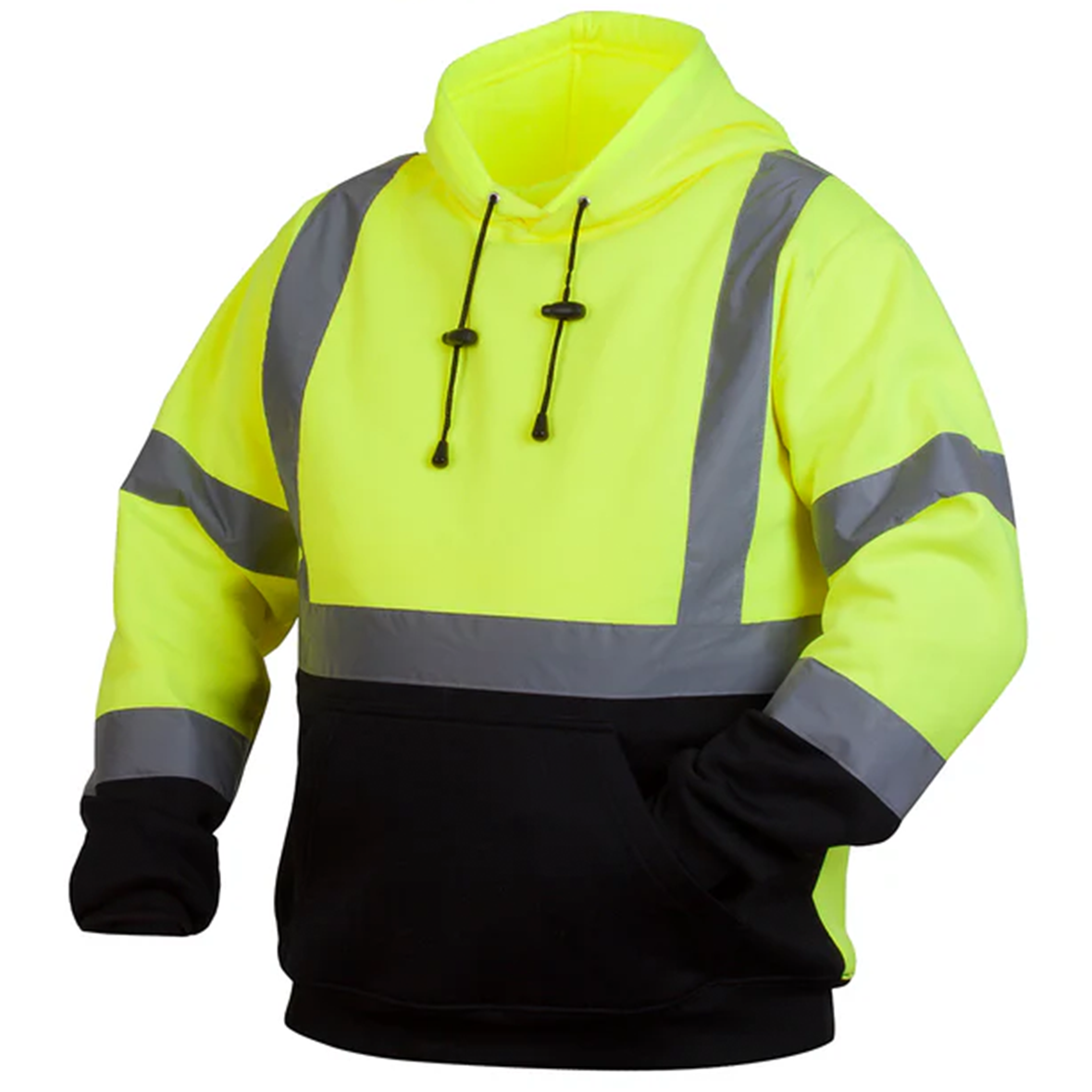 Pyramex RSSH3210 Type R Class 3 Black Bottom Custom Pullover Safety Sweatshirt - Lime