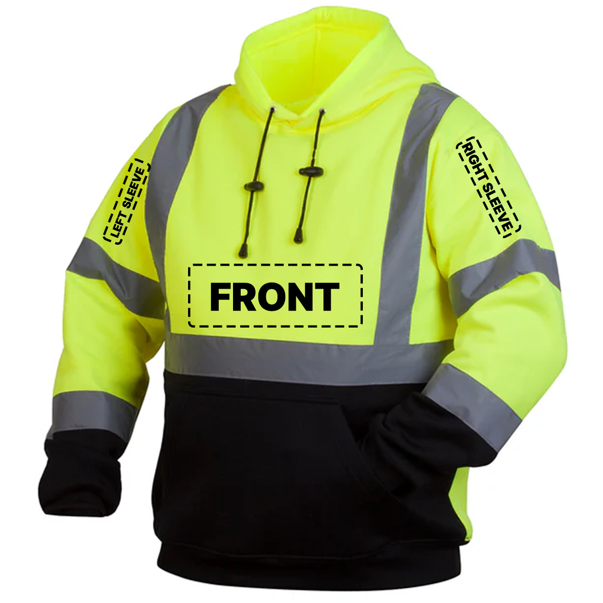 Pyramex RSSH3210 Type R Class 3 Black Bottom Custom Pullover Safety Sweatshirt - Lime