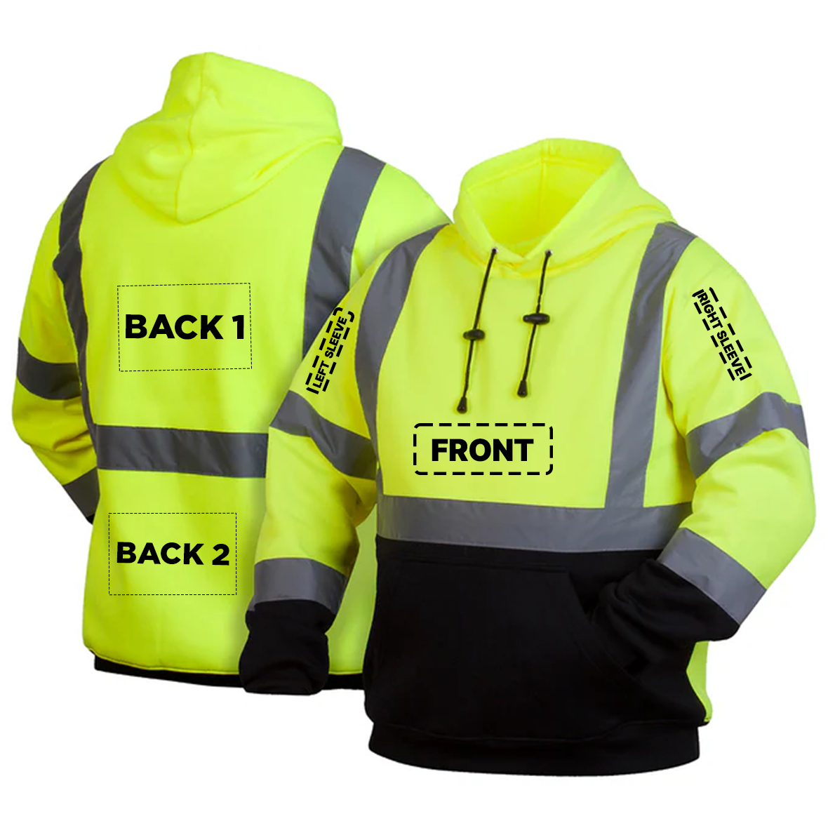 Pyramex RSSH3210 Type R Class 3 Black Bottom Custom Pullover Safety Sweatshirt - Lime