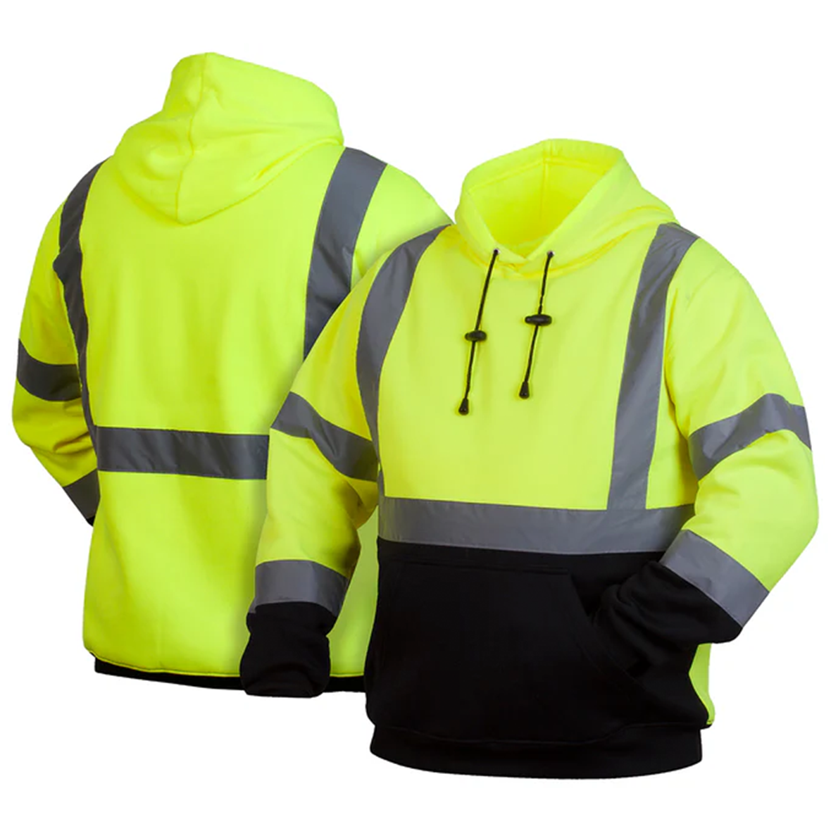 Pyramex RSSH3210 Type R Class 3 Black Bottom Custom Pullover Safety Sweatshirt - Lime