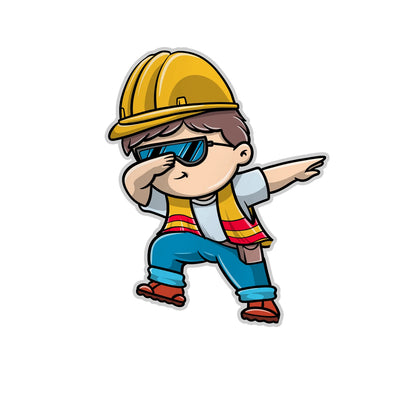 Worker Dab - Hard Hat Decal
