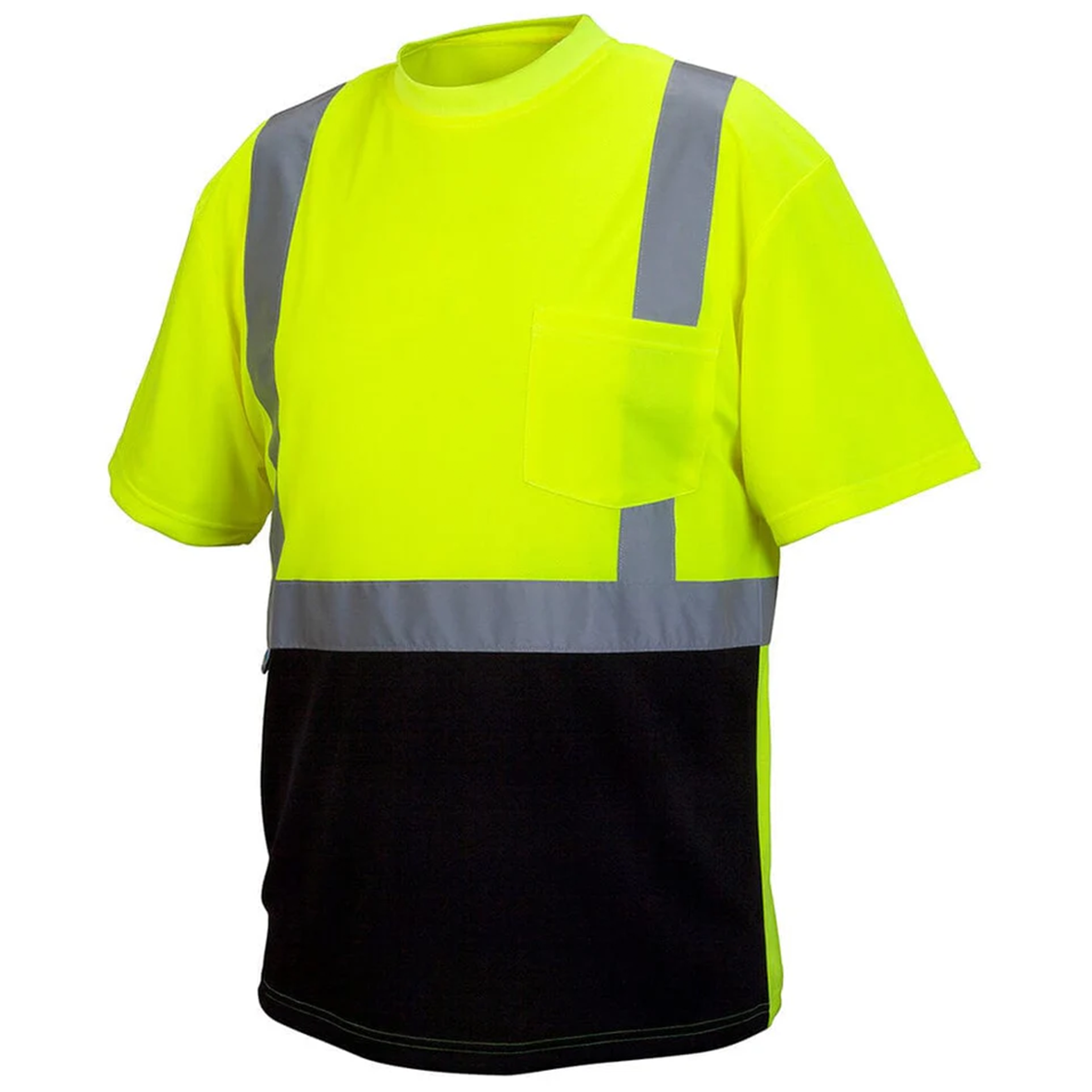 Custom Pyramex RTS2110B Type R Class 2 Black Bottom Safety Shirt - Yellow/Lime