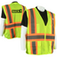 Class 2 Type R Hi-Vis Yellow Mesh Custom Safety Vest with Contrasting Silver on Orange Background Trim