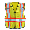 Custom ANSI Class 2 Two-Tone Expandable Safety Vest – High-Visibility Mesh, Reflective Strips, Zipper, Adjustable Fit