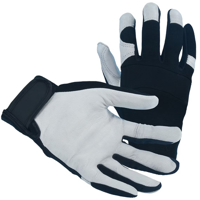 Mechanic's Glove, Goatskin Palm, Spandex Back, Velcro Closure