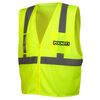 Pyramex RVZ2110CP Type R Class 2 Mesh Custom Safety Vest with Clear Pocket - Yellow/Lime