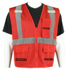 Red Mesh Custom Safety Vest with Silver trim