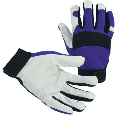 Mechanic's Glove, Pigskin Palm, Spandex Back, Velcro Closure, S-2XL
