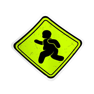 Fat Guy Crossing - Hard Hat Decal
