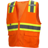 Pyramex RVZ2310 Type R Class 2 Two-Tone Surveyor Custom Safety Vest - Lime/Orange