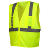 Pyramex RVZ2110CP Type R Class 2 Mesh Custom Safety Vest with Clear Pocket - Yellow/Lime